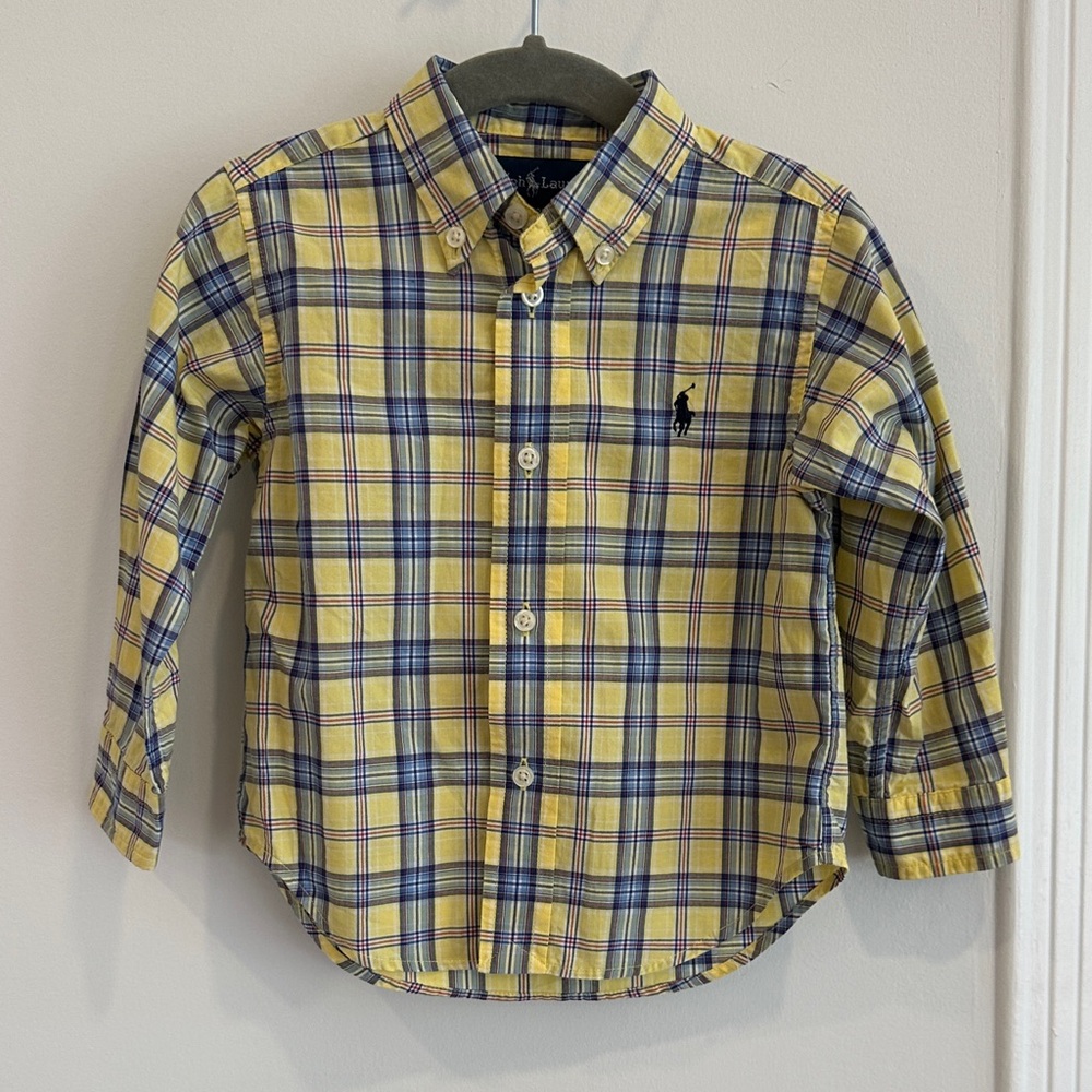 Polo by Ralph Lauren Kids Blue and Yellow Plaid Shirt